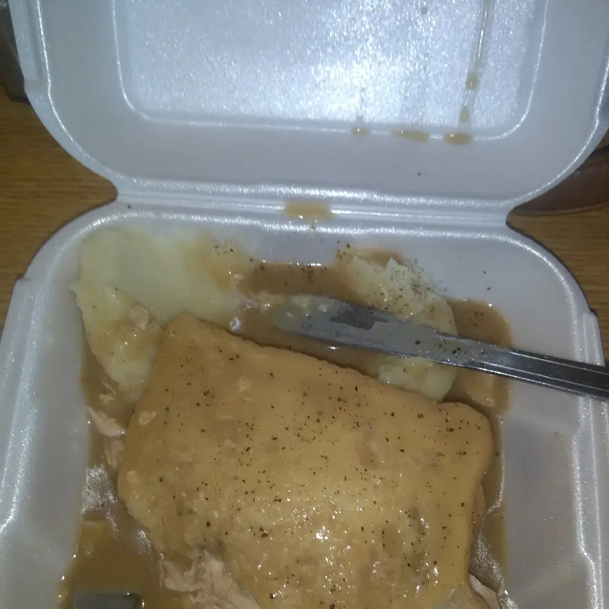 Hot Turkey Sandwich with Mashed Potatoes and Gravy