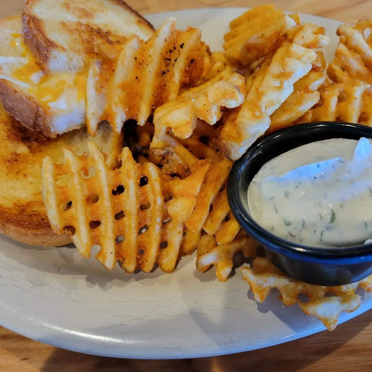 Grilled Cheese with Waffle Fries