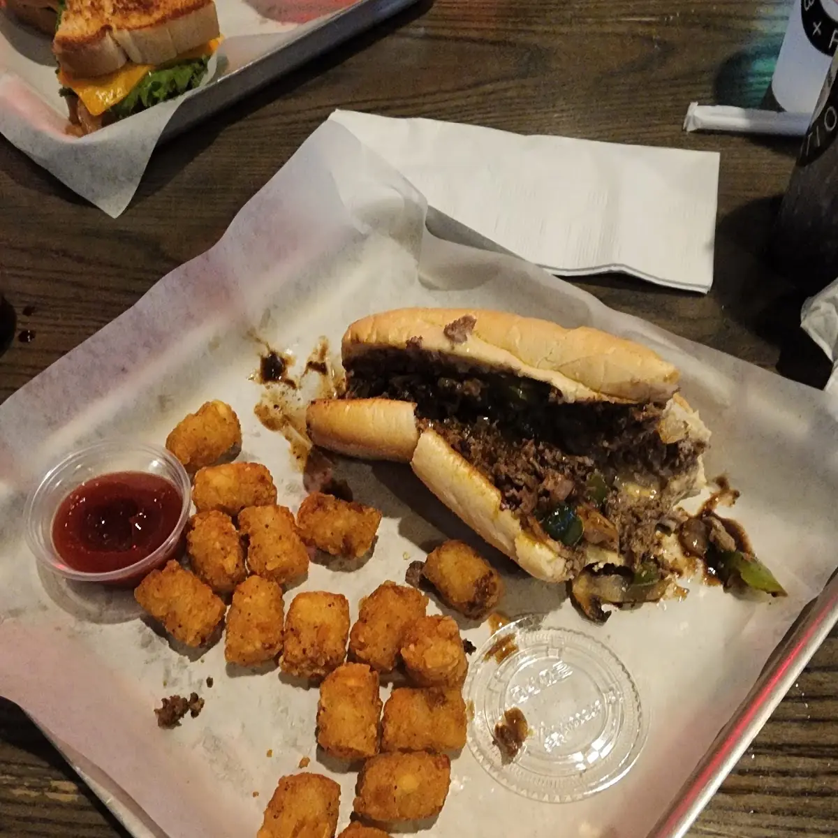 Philly Cheese Steak and Tater Tots