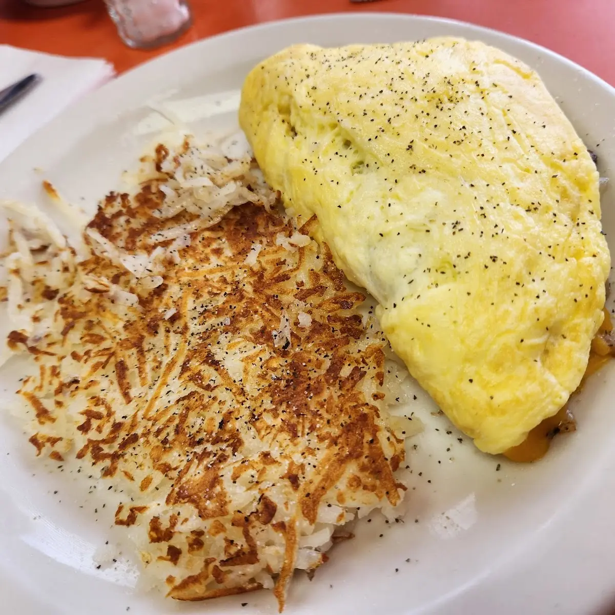 Western Omelette w Grilled Biscuits and Hash Browns