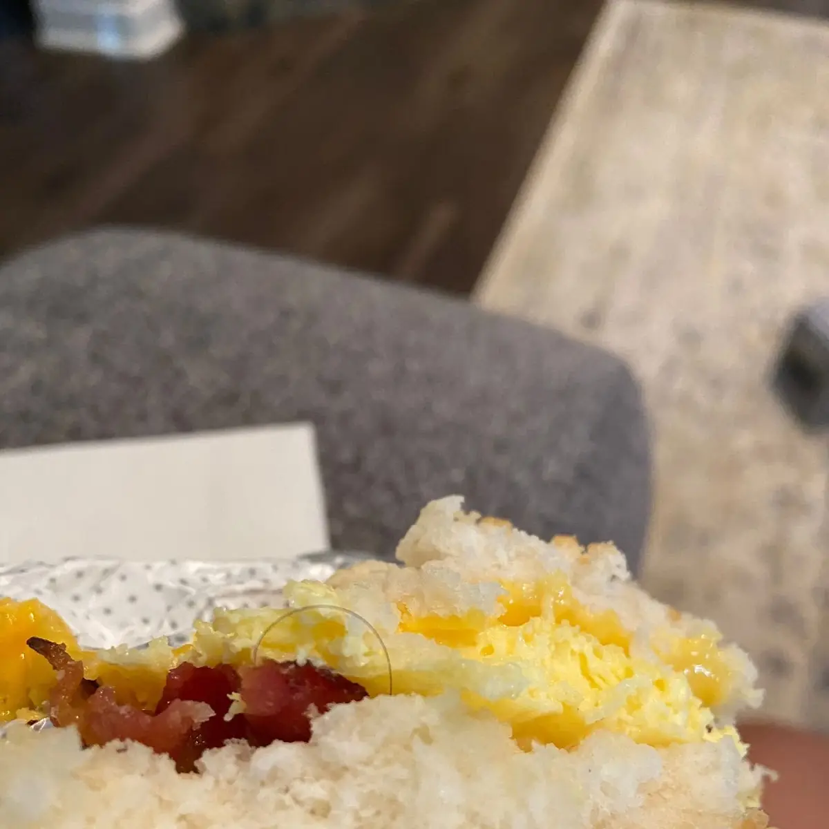 Hair Inside Breakfast Sandwich