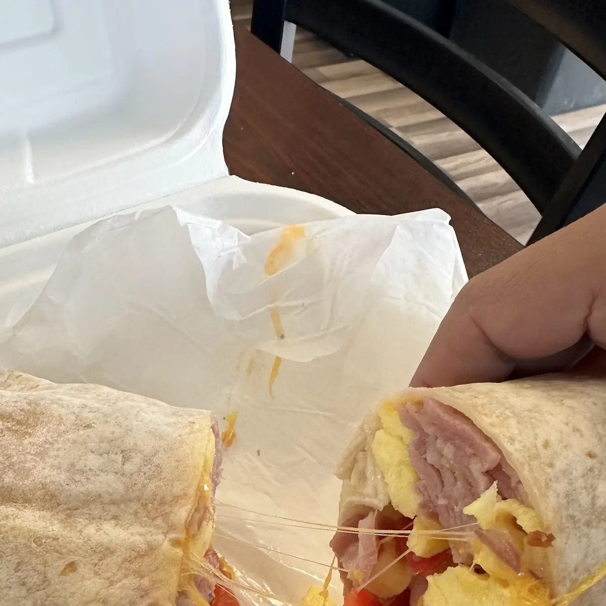 Egg Ham and Cheese Burrito