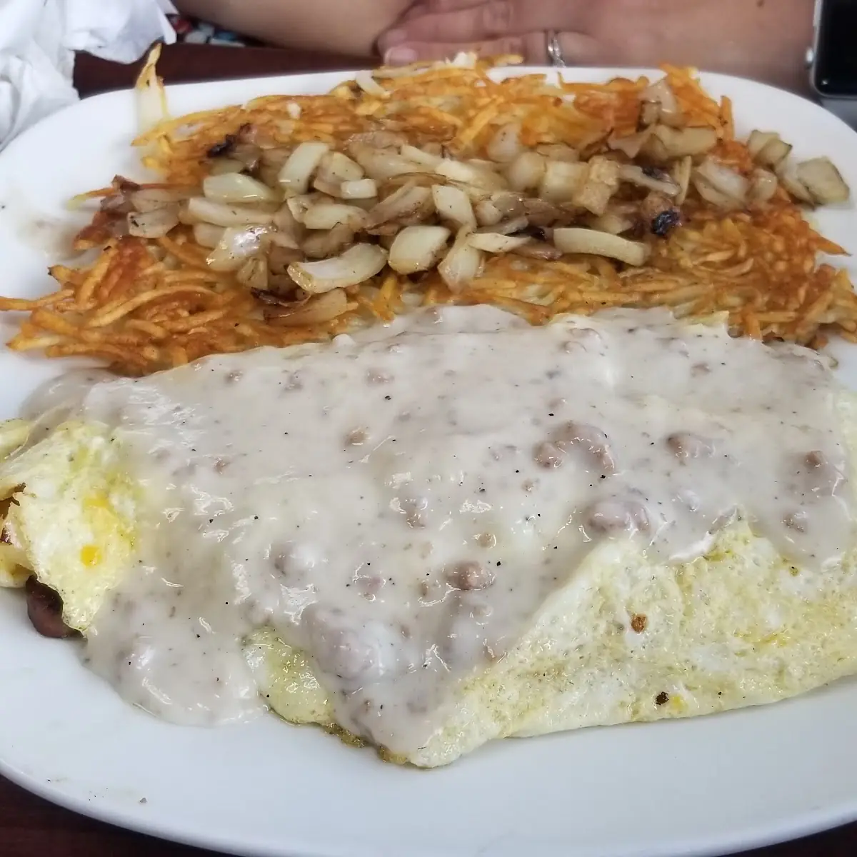 Two Eggs Meat and Hash Browns