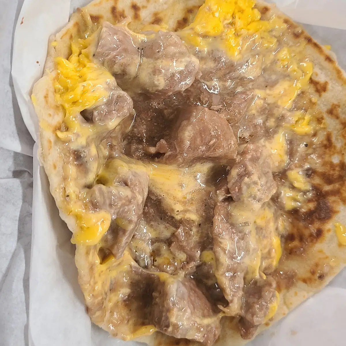Flour Tortilla with Beef and Eggs