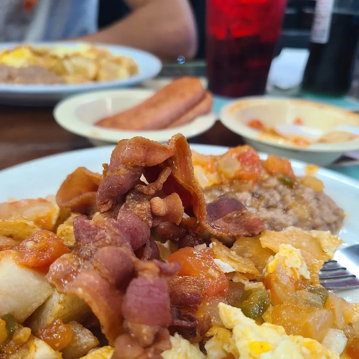 Migas a La Mexicana Plate with Bacon
