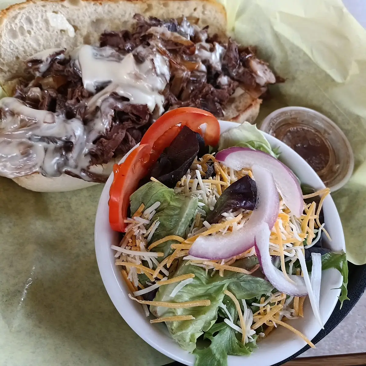 Elk Cheesesteak Sandwich
