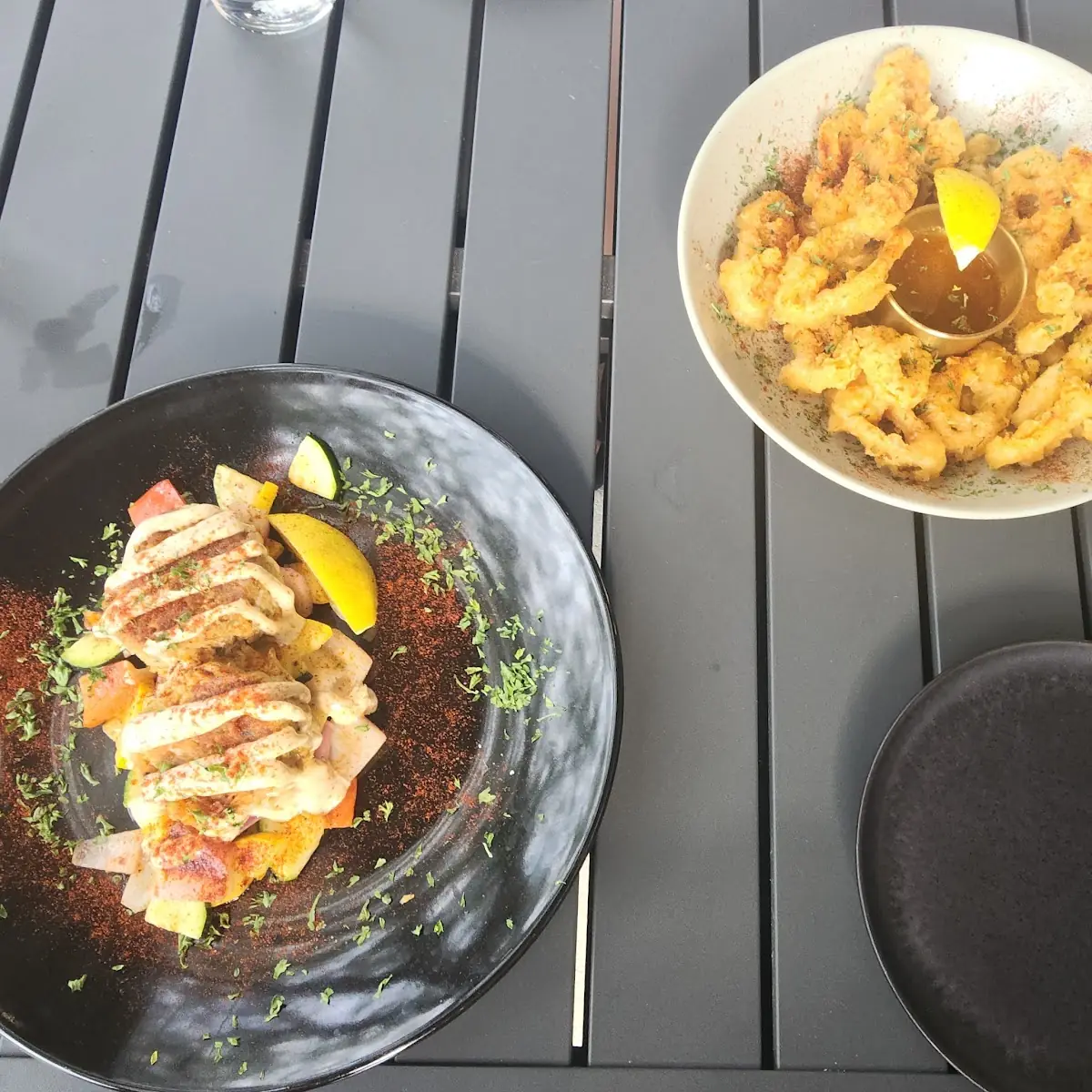 Crab Cakes and Calimari