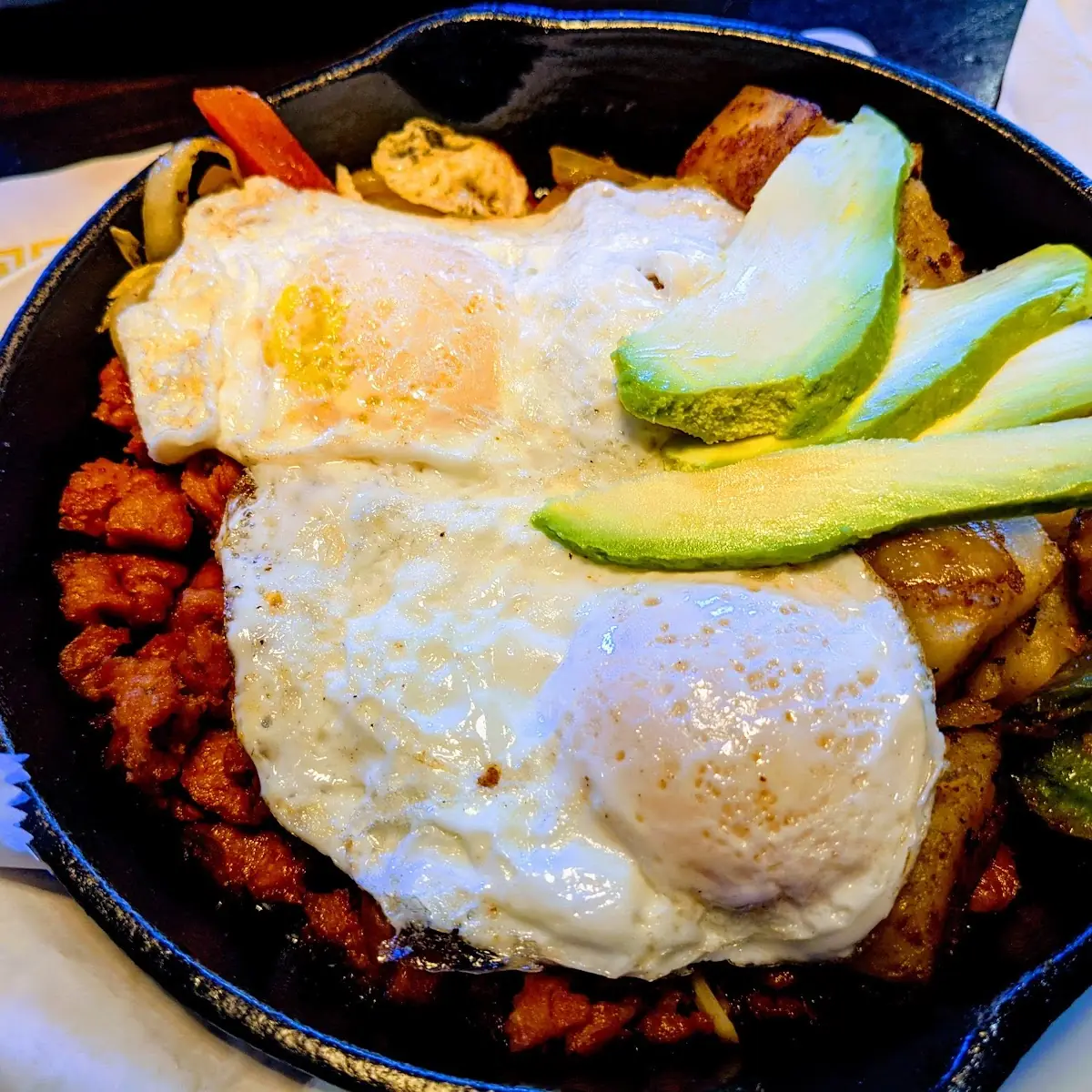 Chorizo & Eggs in a Skillet