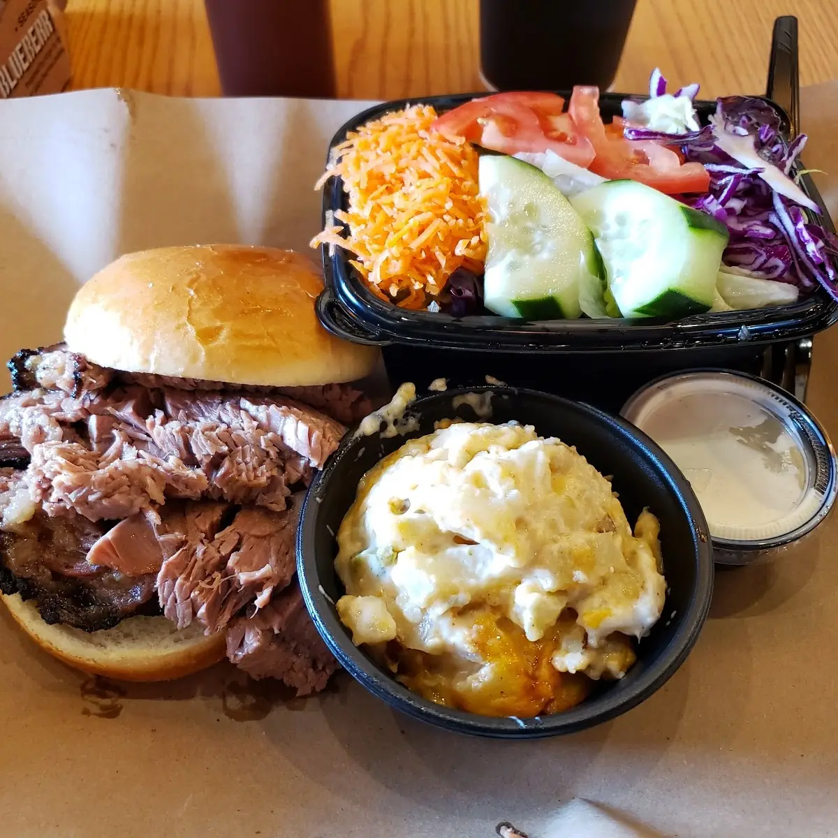 Brisket Sandwich with Side Salad