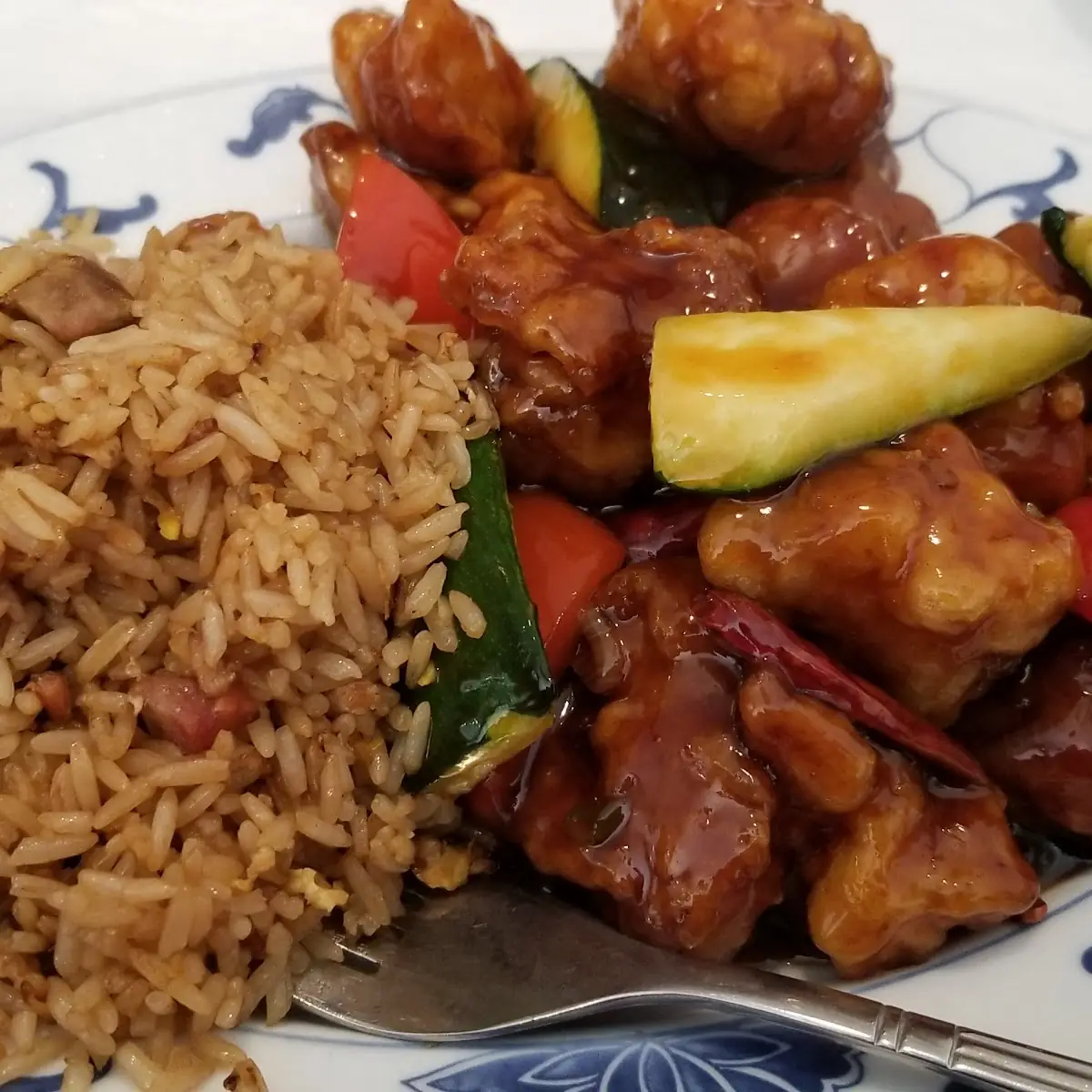 General TSO's Chicken and Pork Fried Rice