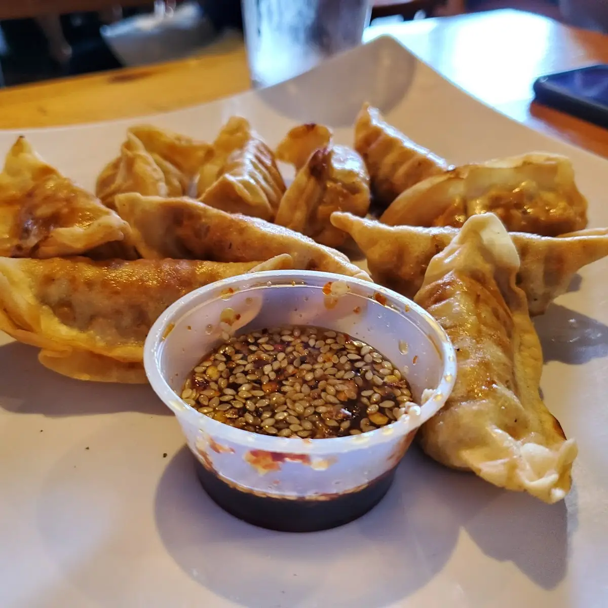 Fried Pork Dumplings with Dipping Sauces
