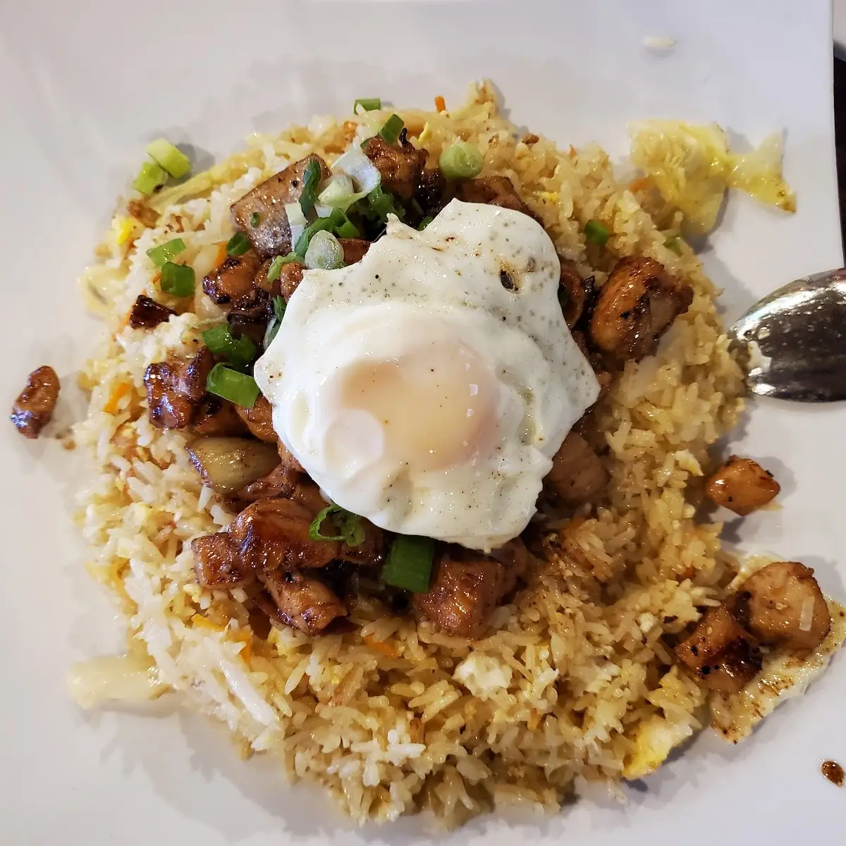 Shaking Beef Fried Rice with Fried Egg