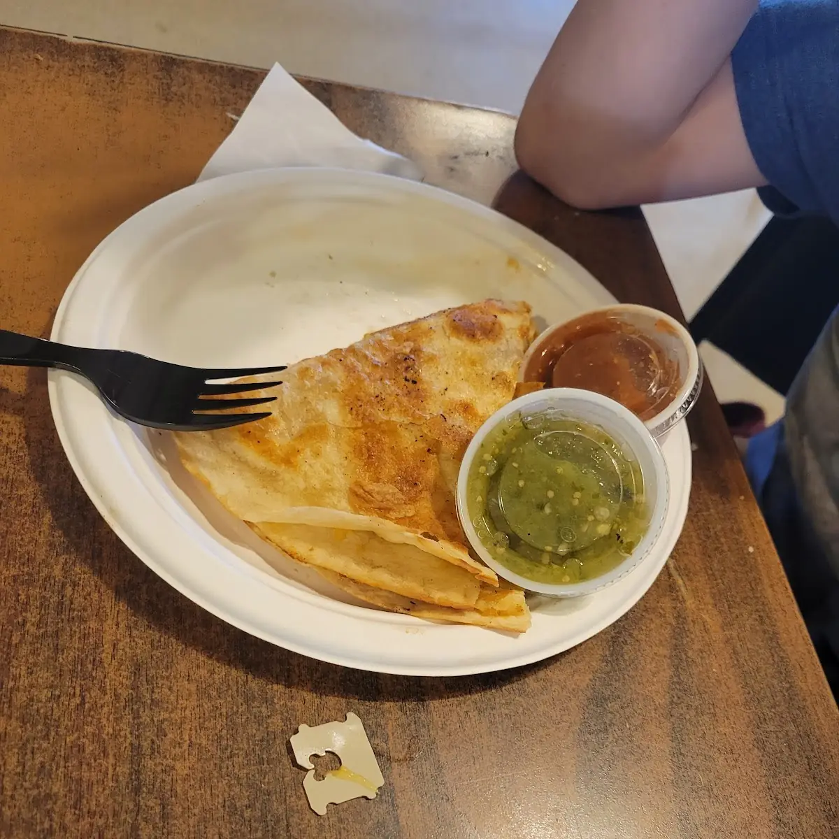 Cheese Quesadilla with Plastic