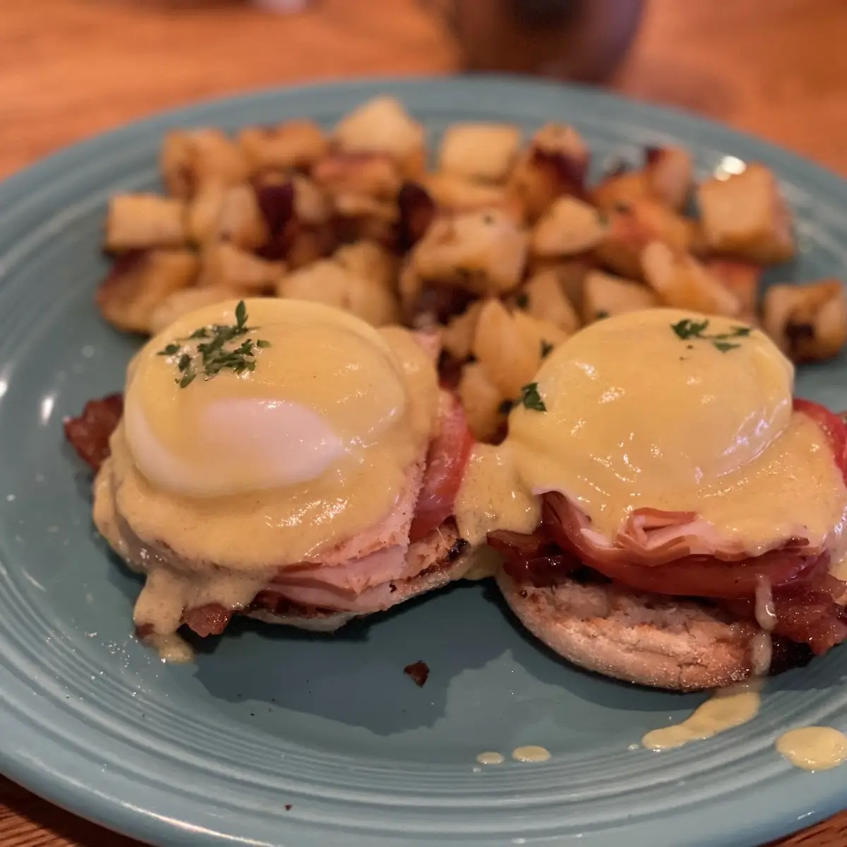J Christopher's Pouch Eggs Benedict