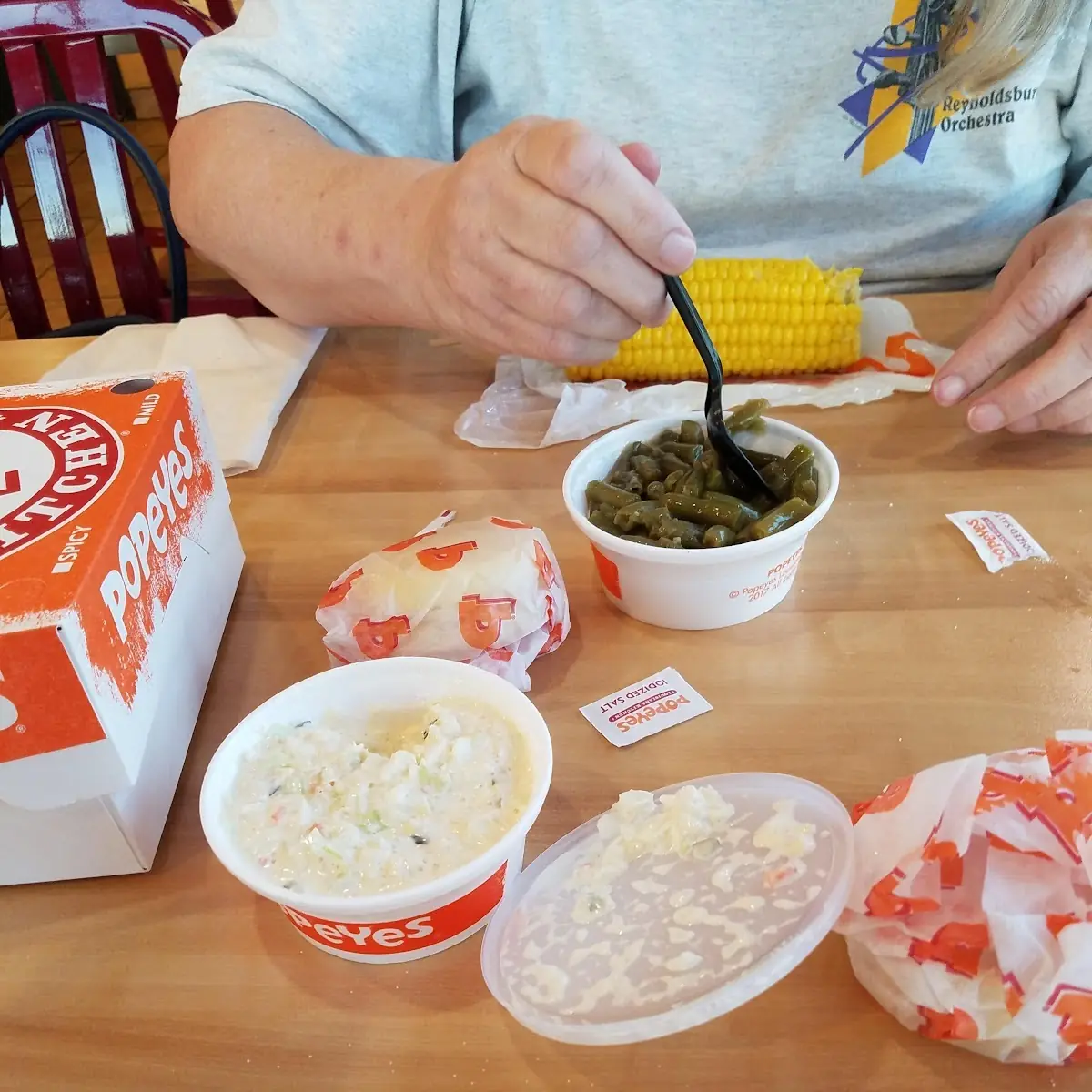 Corn on the Cob Coleslaw Green Beans Biscuits