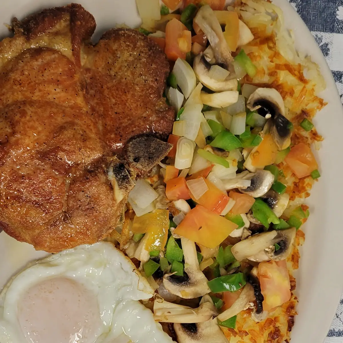 Deep Fried Pork Chops and Eggs and Toast
