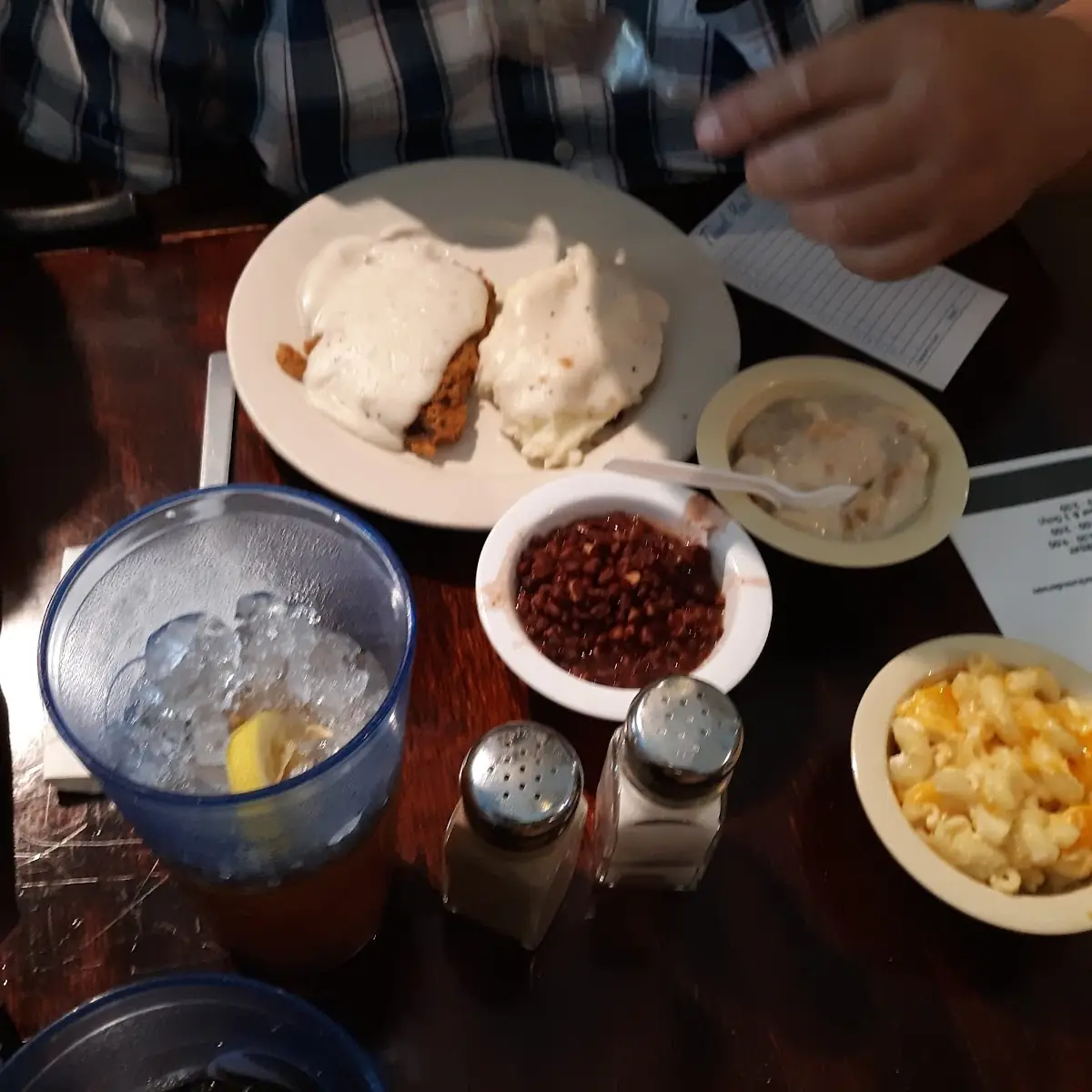 Country Fried Steak Mac & Cheese Pintos Banana Pudding