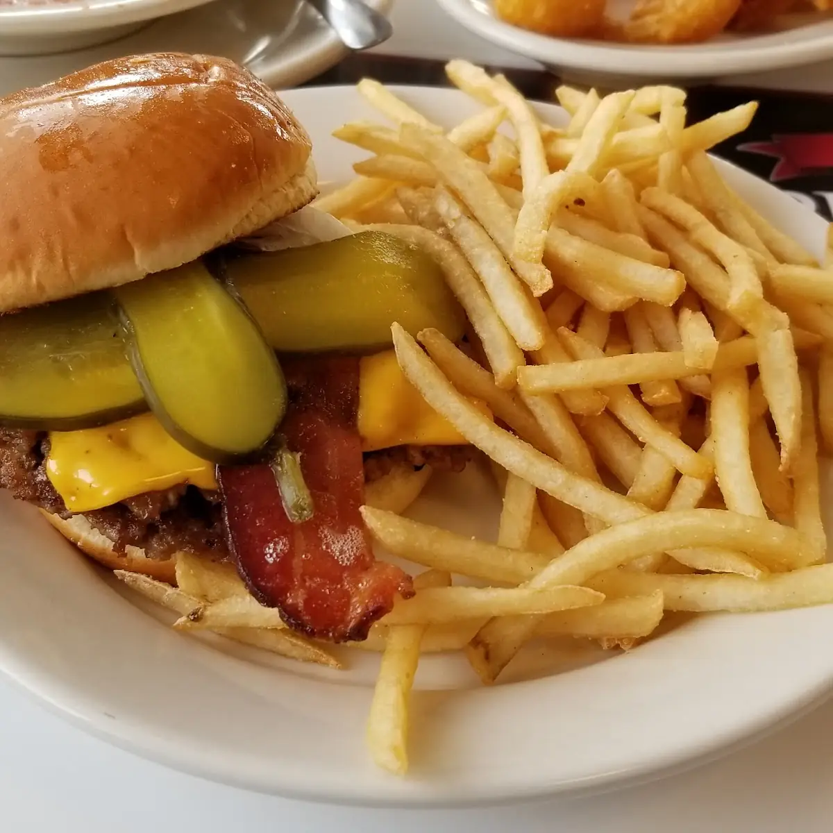 Bacon Double Cheese Burger and Fries