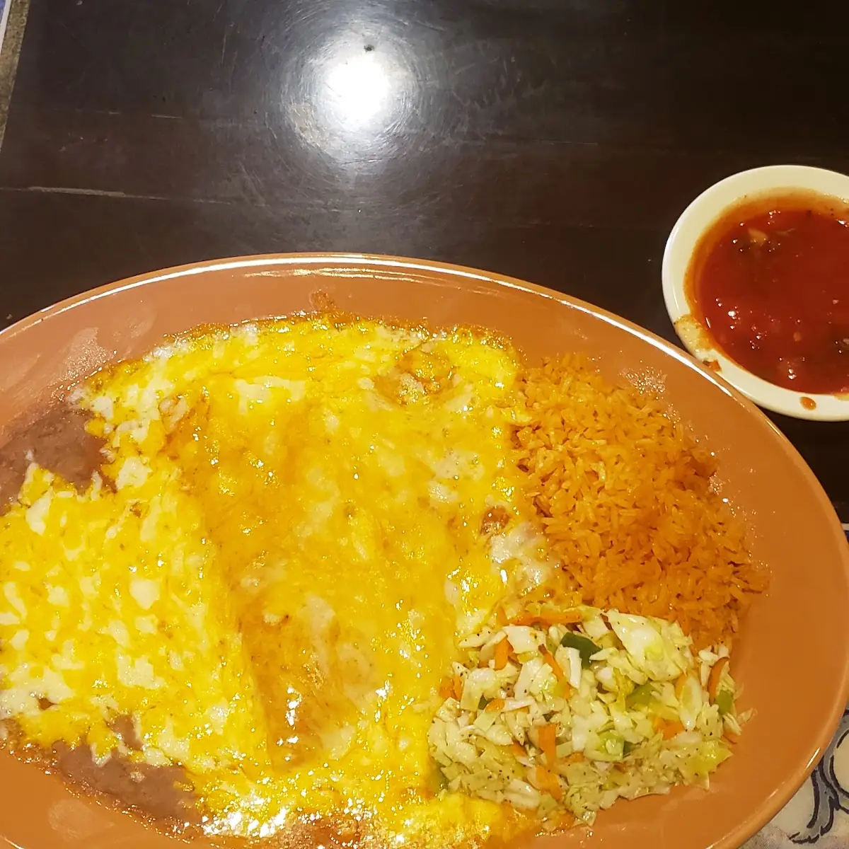Early Bird Cheese Enchiladas with Extra Cheese