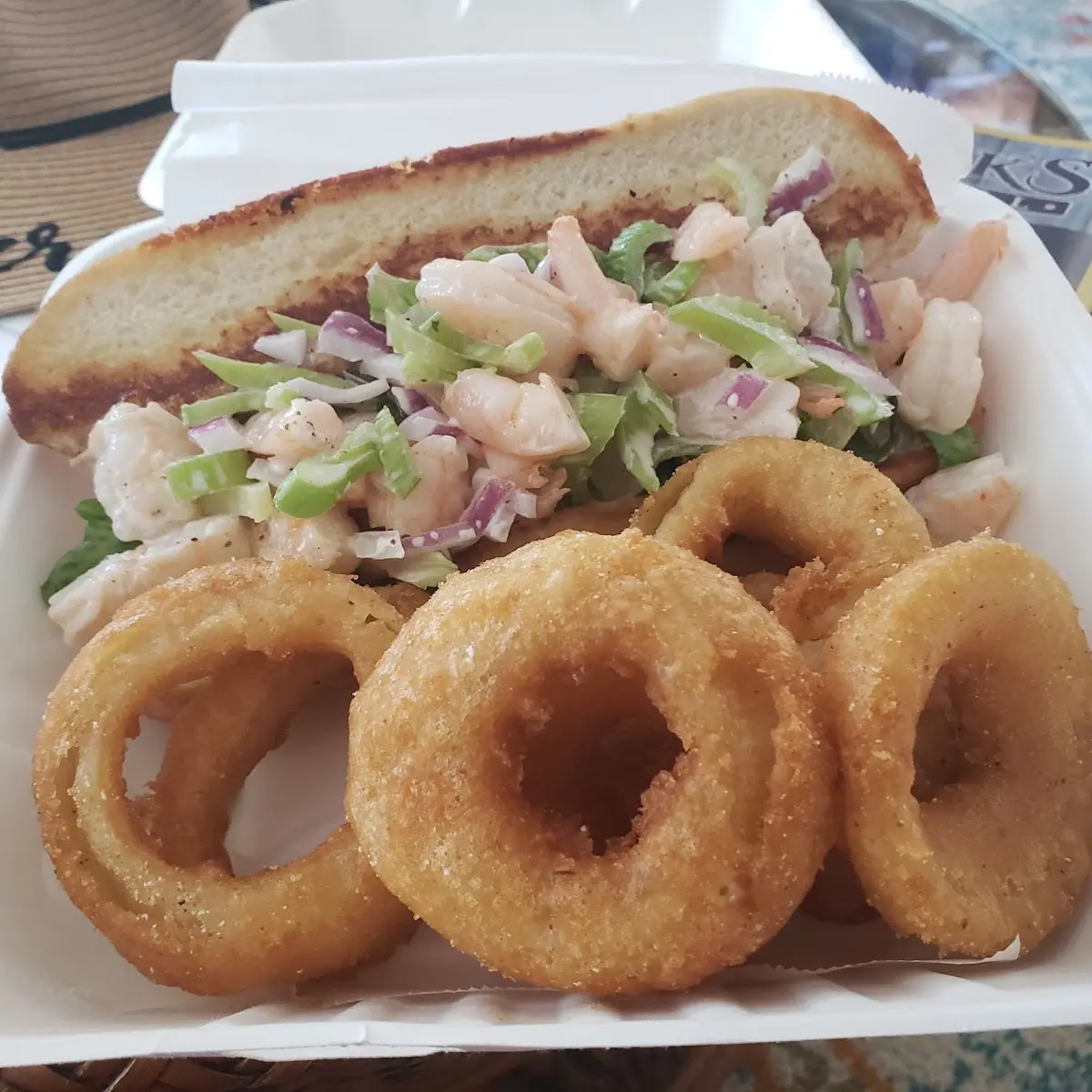 Shrimp Roll and Onion Rings