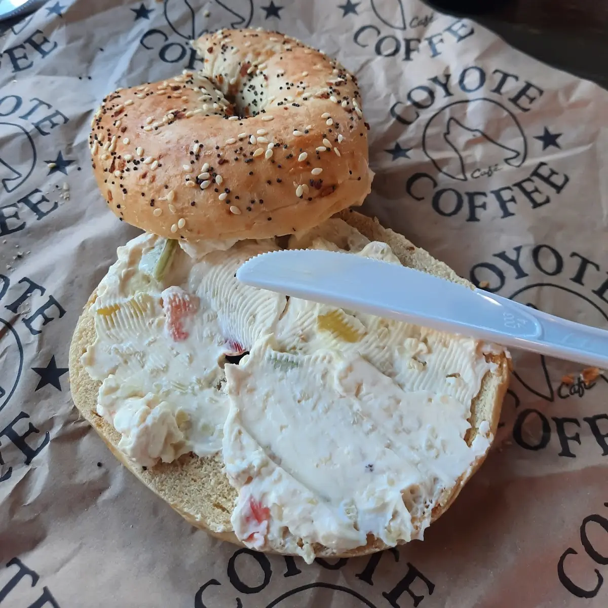 Everything Bagel with Veggie Cream Cheese