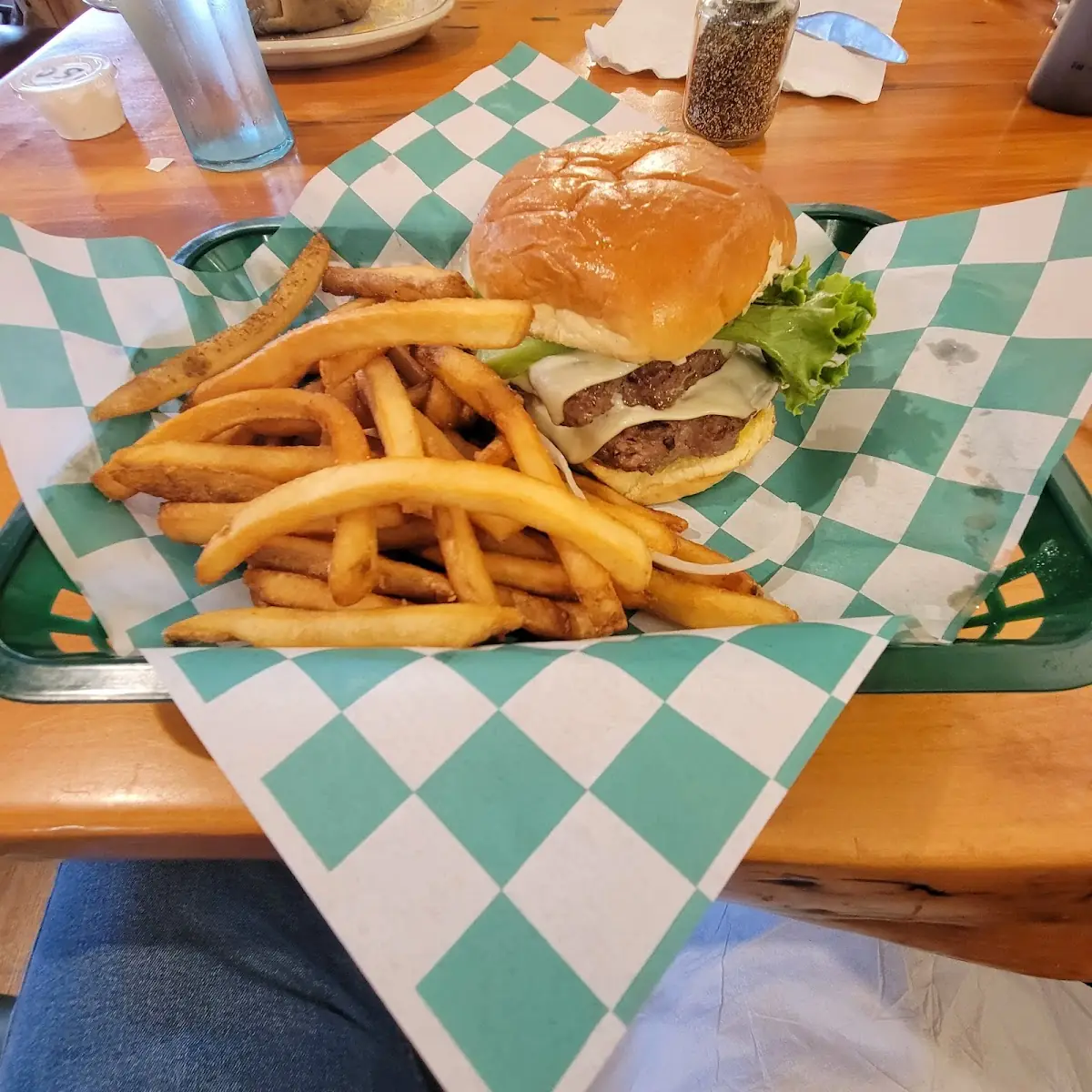 Double Cheeseburger Swiss & Fries