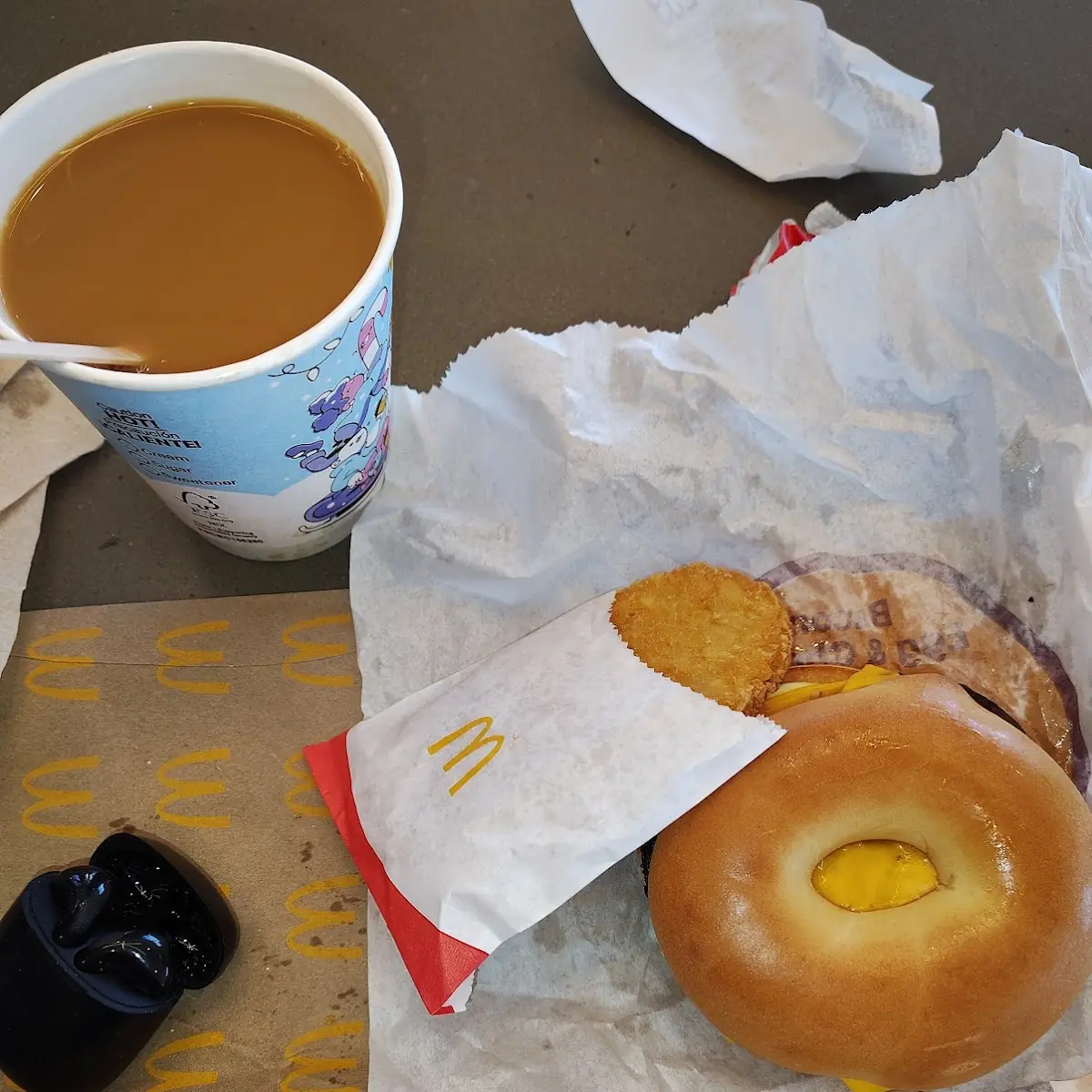 Steak Bagel and Hash Brown
