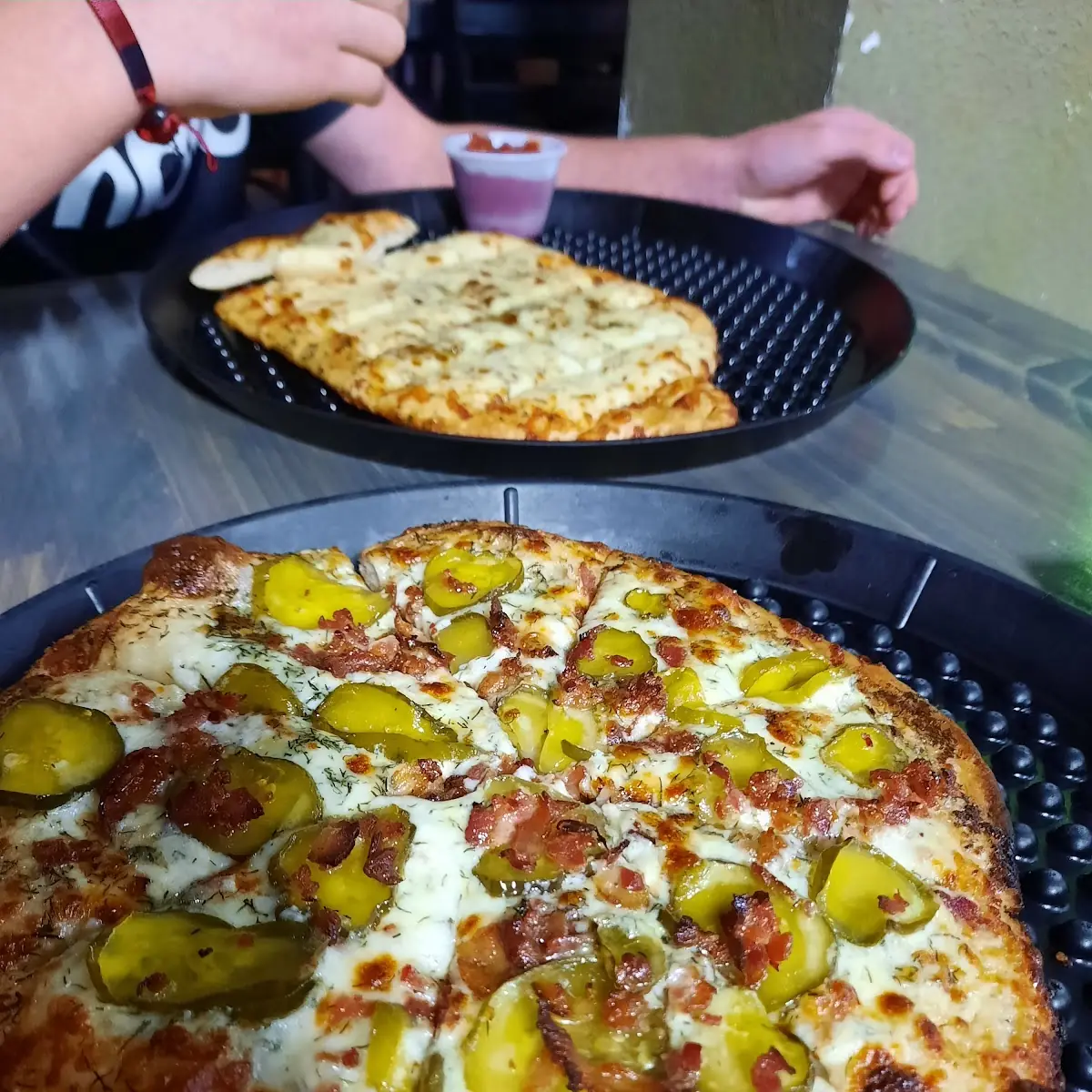 Dill Pickle Pizza and Cheesy Bread
