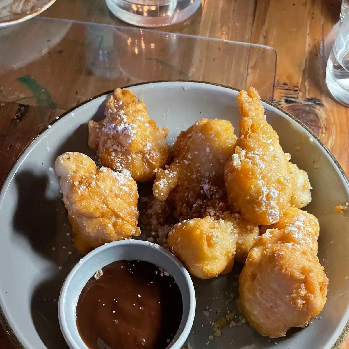 Fried Dough with Chocolate Sauce