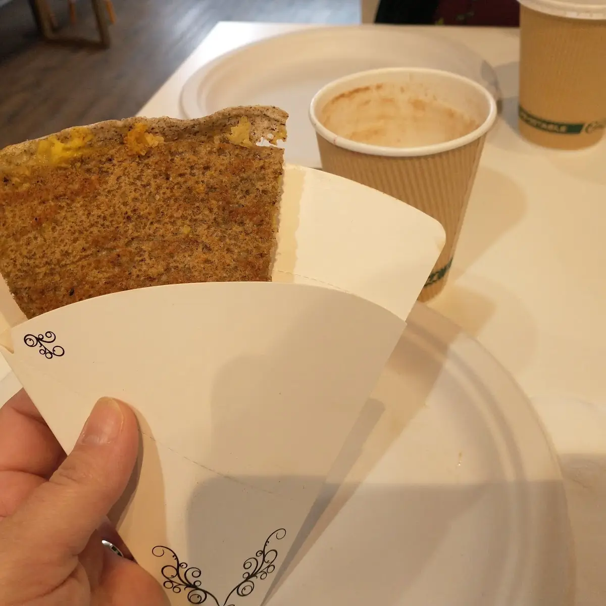 1 2 Eggs Benedict Crepe w Chai Latte