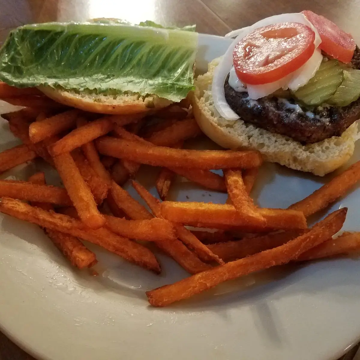Hamburger and Sweet Potato Fries
