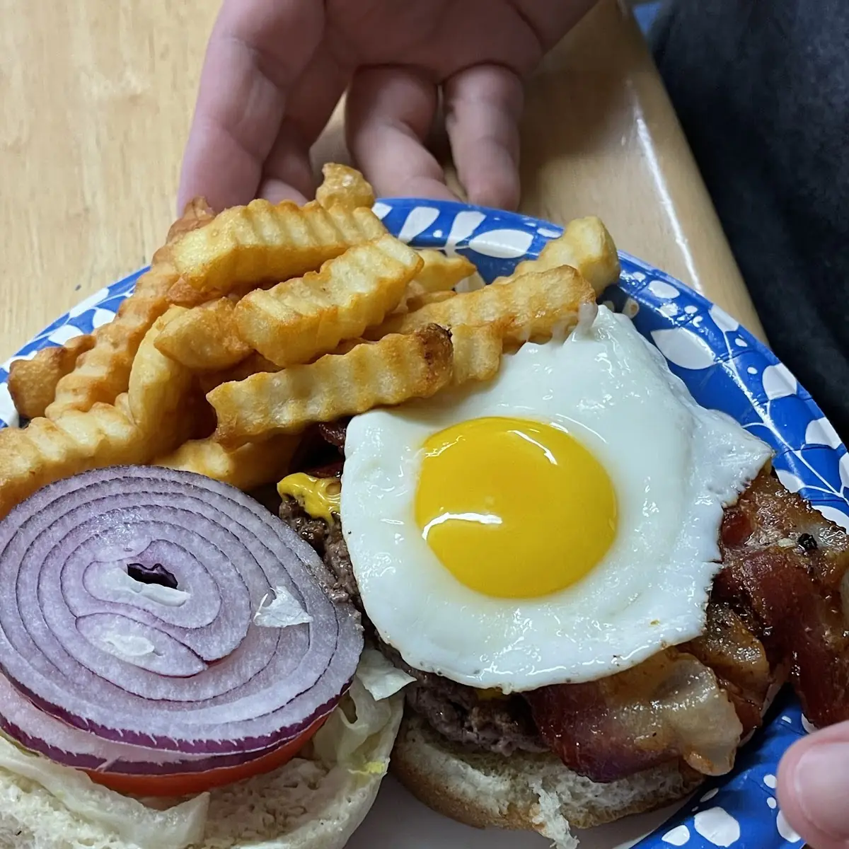 Double Burger with French Fries
