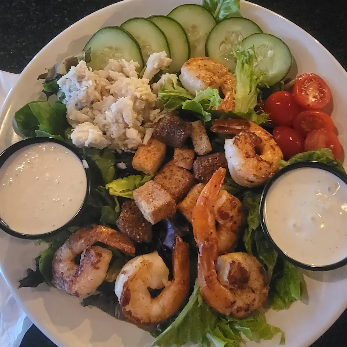 Grilled Shrimp Salad with Crab Meat
