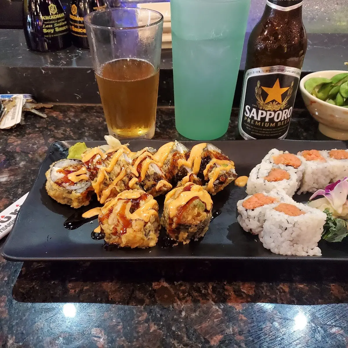 Godzilla Roll and Spicy Tuna Roll