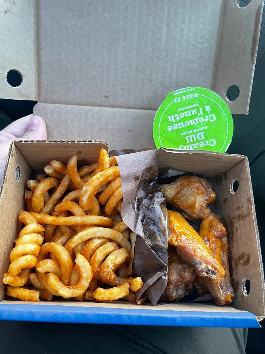 Buffalo Wings with Curly Fries
