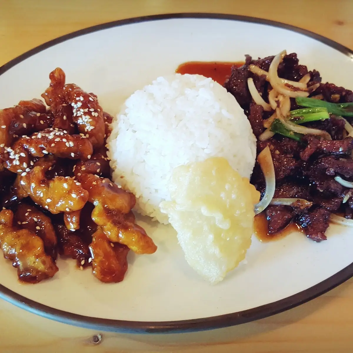 Mongolian Beef and Sesame Chicken