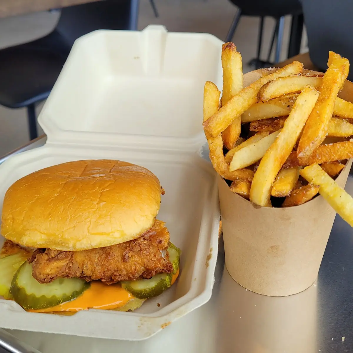 Spicy Chicken Sandwich with Fries