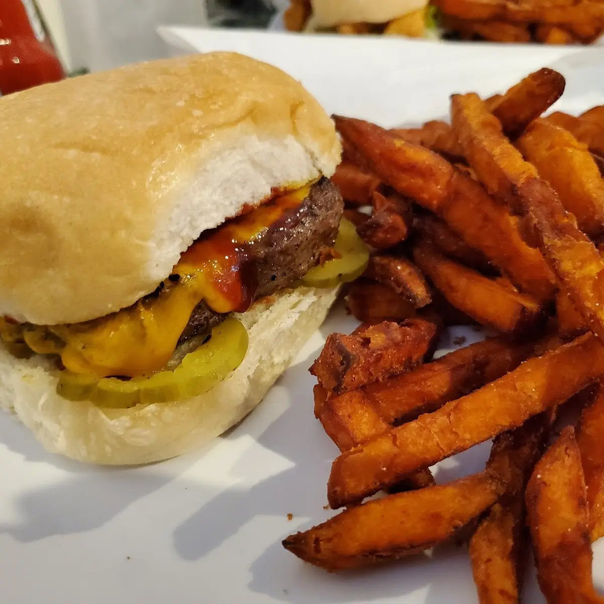 Hamburger and Sweet Potato Fries