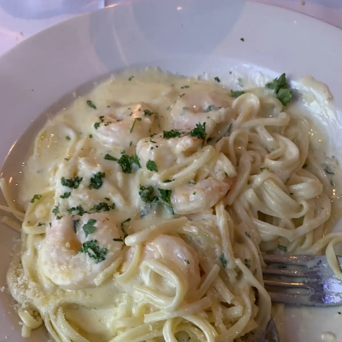 Fettuccine Alfredo with Shrimp