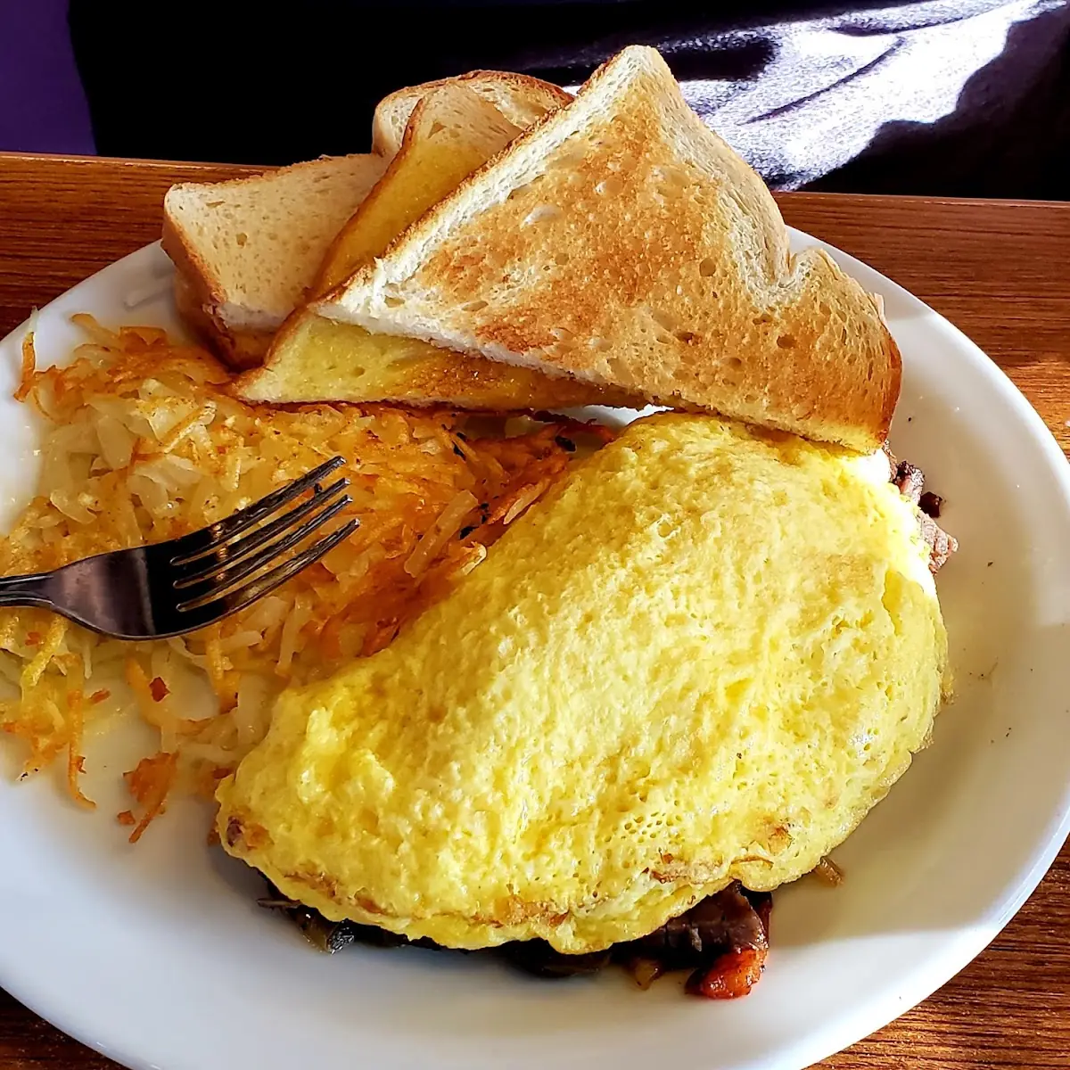 Phillysteak Omelet with Hash Brown