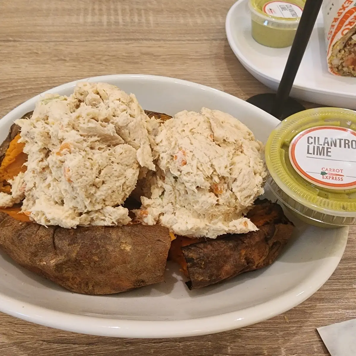 Tuna Salad over Baked Red Potatoes