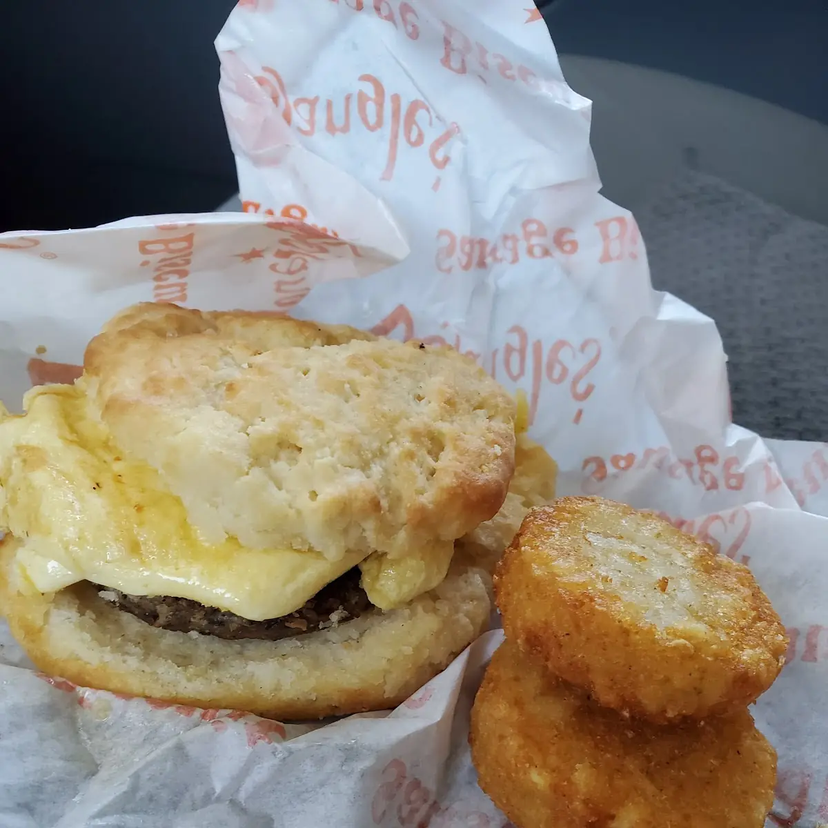 Sausage Egg Biscuit and Bo-Rounds