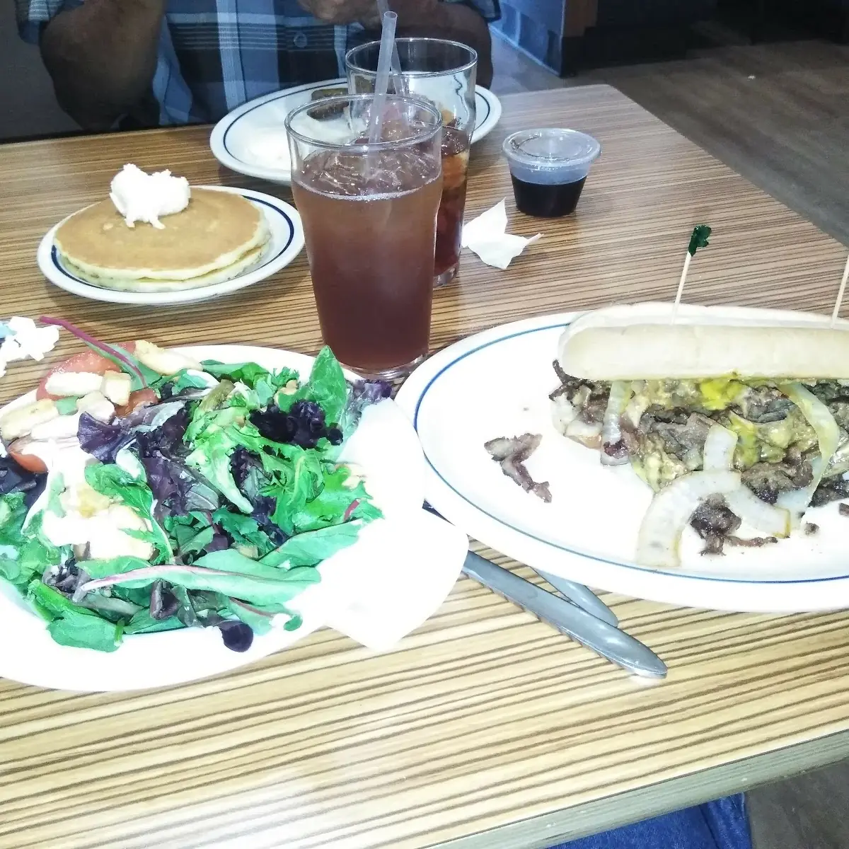 Philly Cheese Steak Sandwich with Side Salad