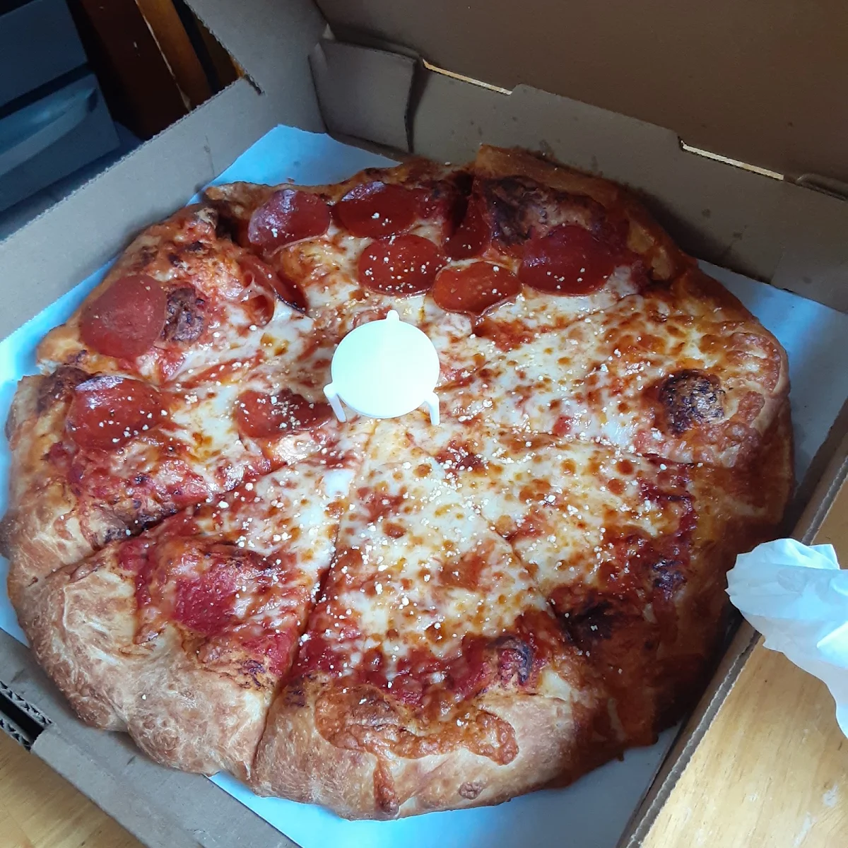 Half Cheese Half Pepperoni Pizza