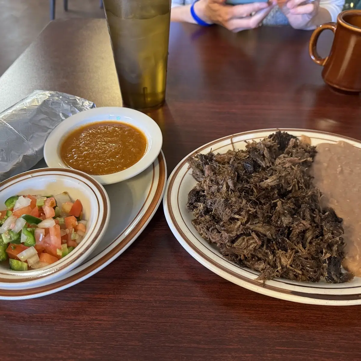 Shredded Beef and Refried Beans