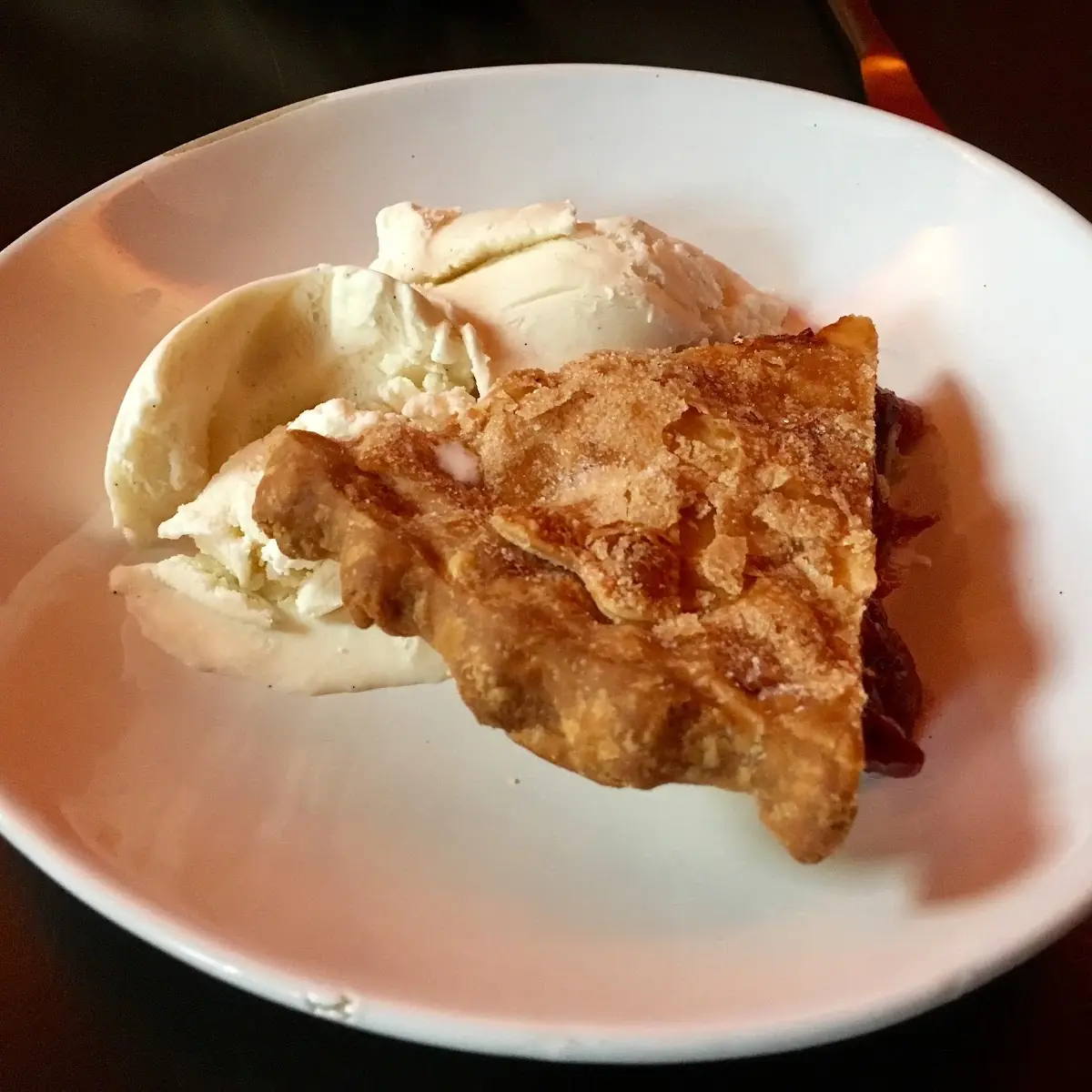 Cherry Pie with Vanilla Ice Cream