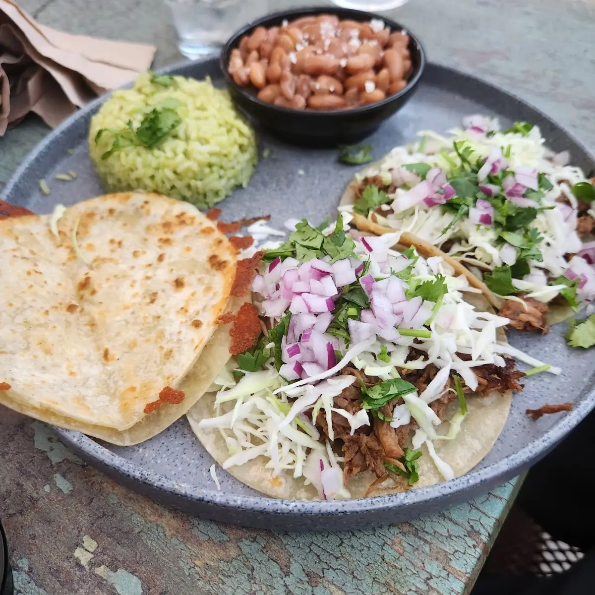 Taco with Rice & Beans
