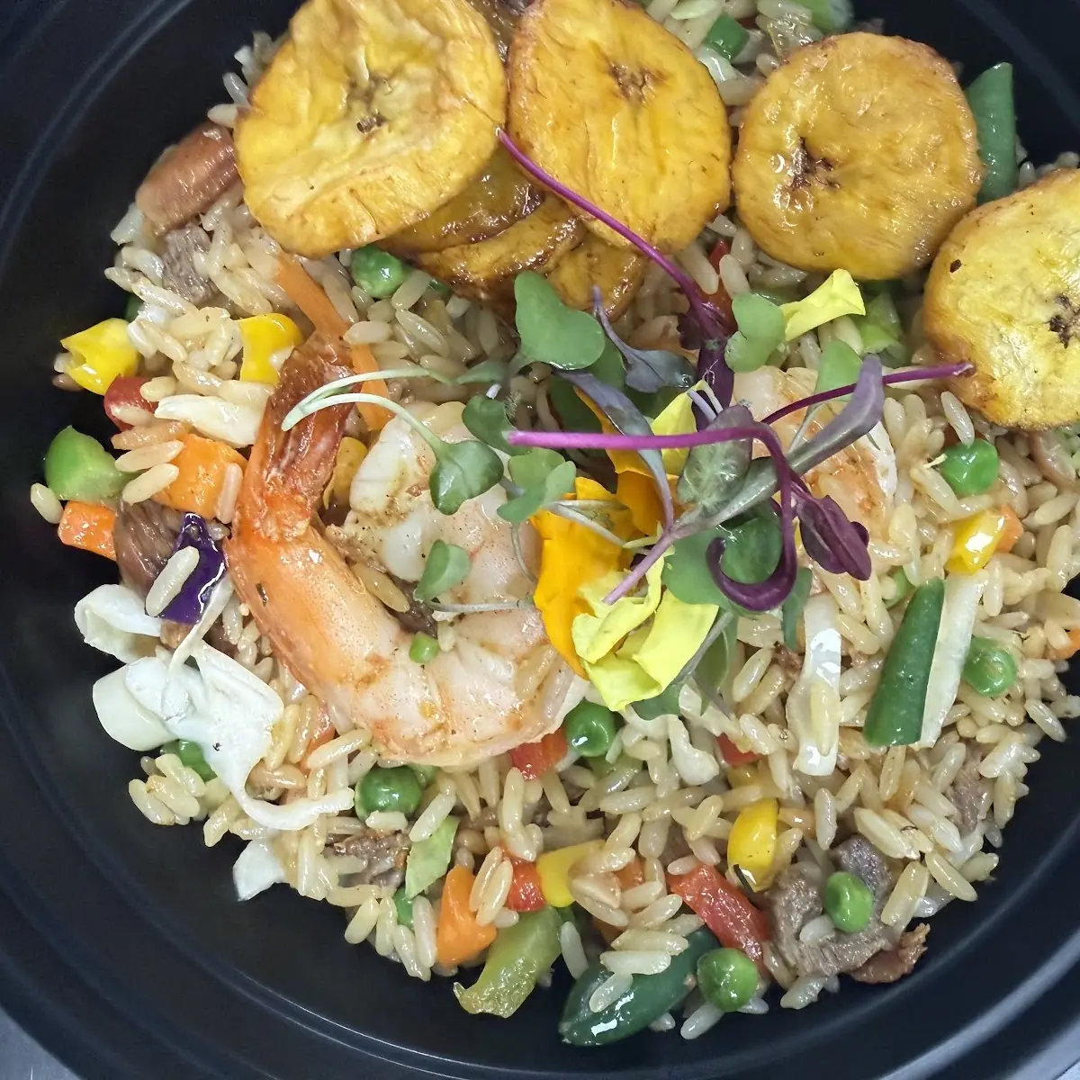 Fried Rice Bowl with Plantain No Protein