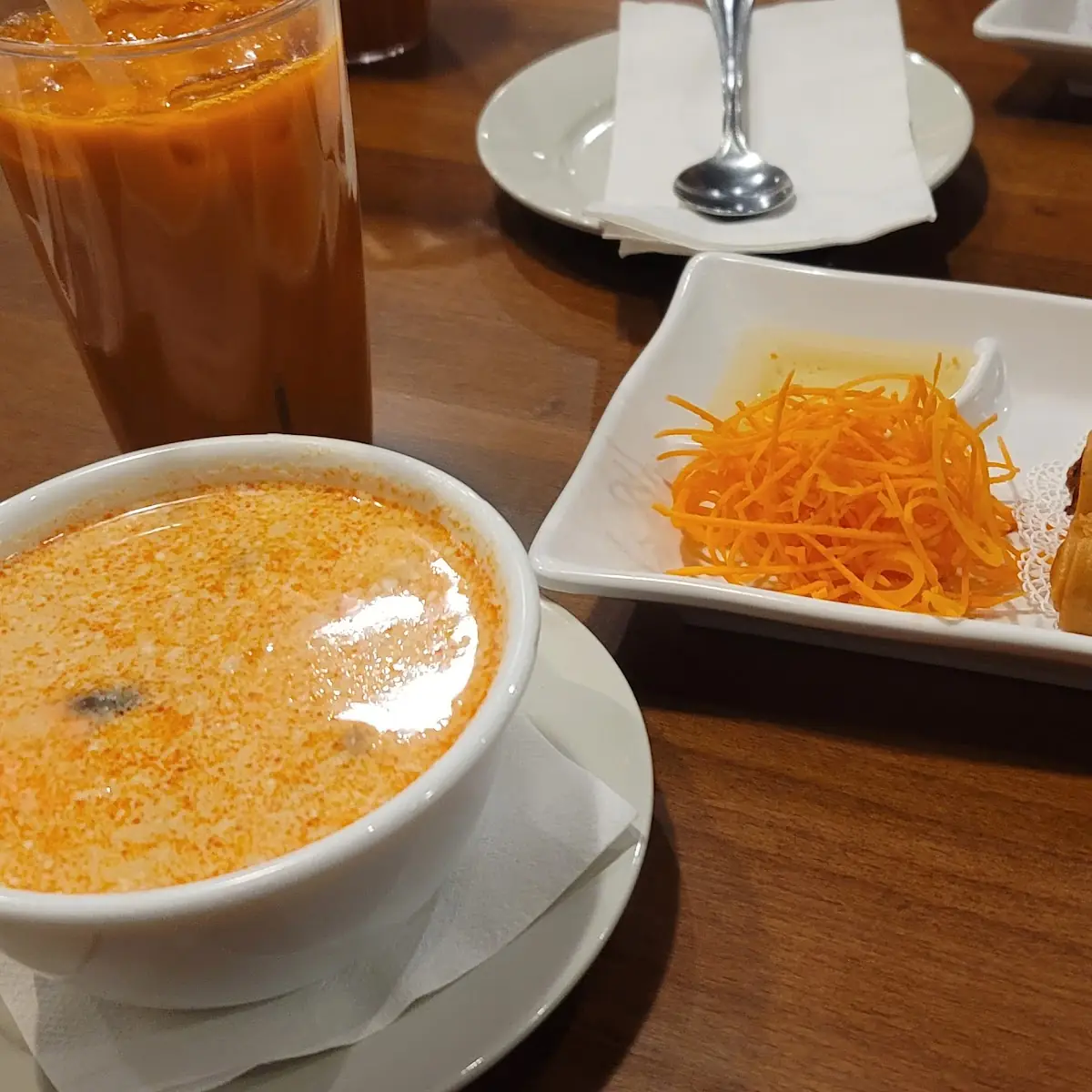 Tom Kha Gai and Crispy Spring Rolls