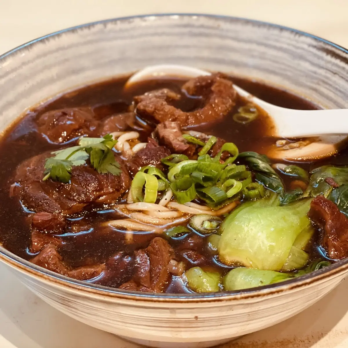 Braised Beef Noodle Soup with Bok Choy